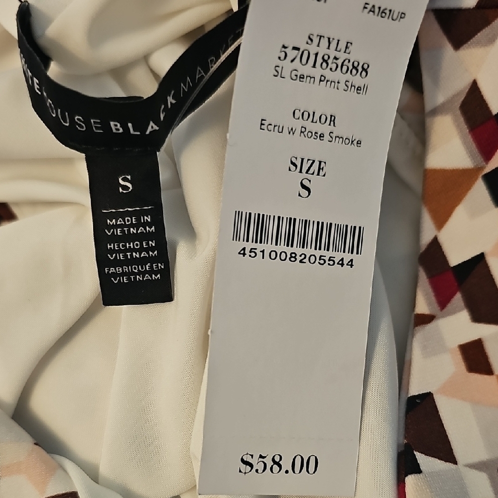 White House Black Market Multicolor Geometric Tank Top - Picture 5 of 7
